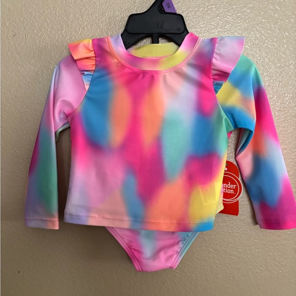 Wonder Nation Multicolor Kids Swim Rashguard - Picture 1 of 2